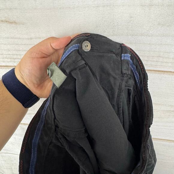 Benson Black Flat Front Slash Pockets Chino Shorts Size 32 - Picture 6 of 10